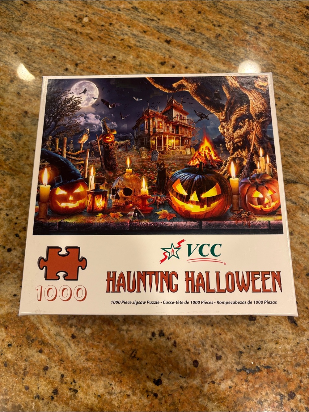 VCC Haunting Halloween 1000-Piece Jigsaw Puzzle - used once, all pieces & poster